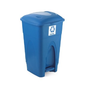 LIXEIRA 65L C/PEDAL AZUL  INJEPLASTIC