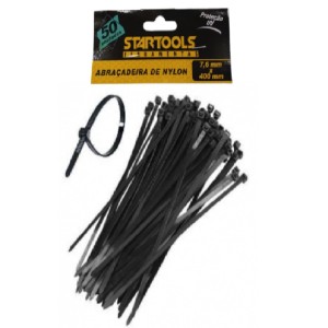 ABRACADEIRA DE NYLON PC.50UN 7,6X200MM - PRETO -  STARTOOLS