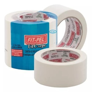 0042 - 02 ROLOS DE FITA ADESIVA 48MMX50M PC.C/2UN CREPE BR - FIT PEL