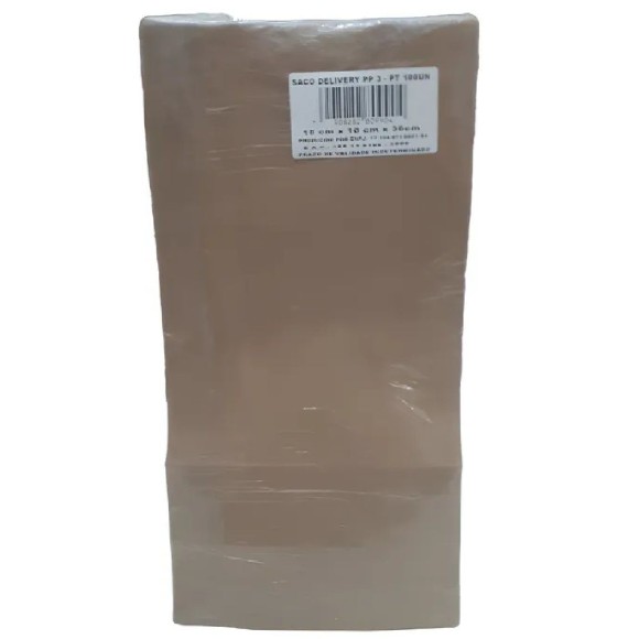 SACO KRAFT TAM. PP ALTO - LISO - FD C/100UN. - MED.18X10,5X36