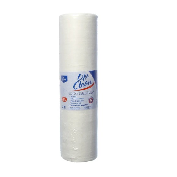 PANO MULTIUSO TIPO PERFEX BRANCO 28CMX25M - LIFE CLEAN