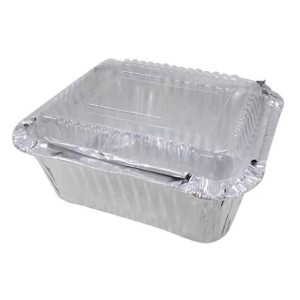 MARMITINHA RETANG. ALUMINIO DESC. C/TPA TRANSP 250ML PCT C/12UN VABENE