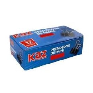 PRENDEDOR DE PAPEL 41MM PRETO CX. C/12UN KAZ