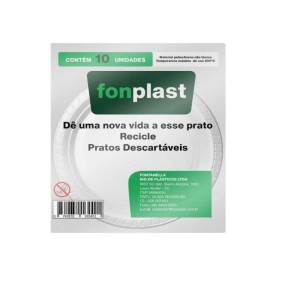PRATO DESC.15CM - BCO RASO - PC.10UN - FONPLAST