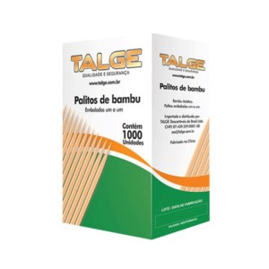 PALITO DE DENTE BAMBU SACHE  EMBALADO UM A UM    EMB .C/ 1.000 - TALGE