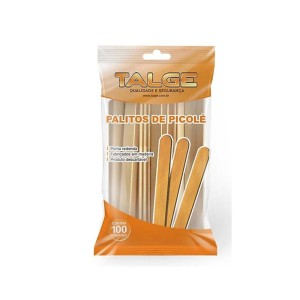 PALITO DE SORVETE PICOLE PONTA RED. EM MAD. PC C/100UN - TALGE